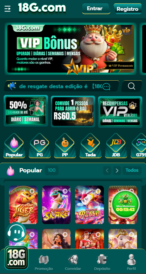 18g.com Plataforma de Entretenimento Online Brasil